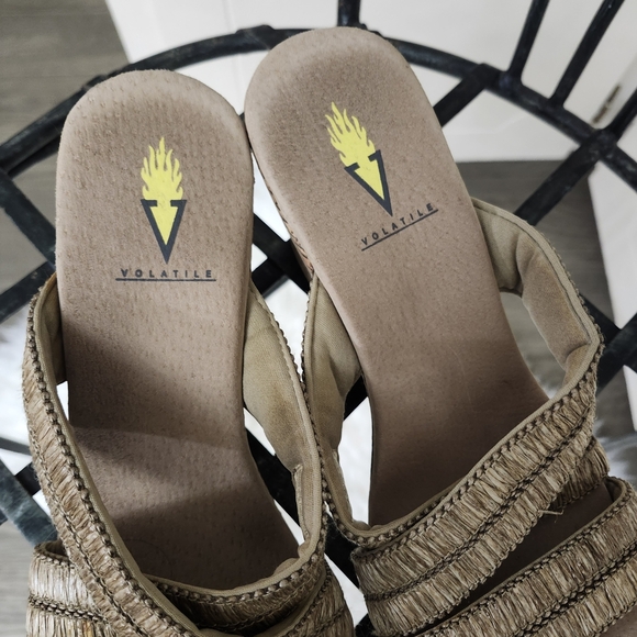 Volatile Shoes - Volatile Tan Woven Wedges
